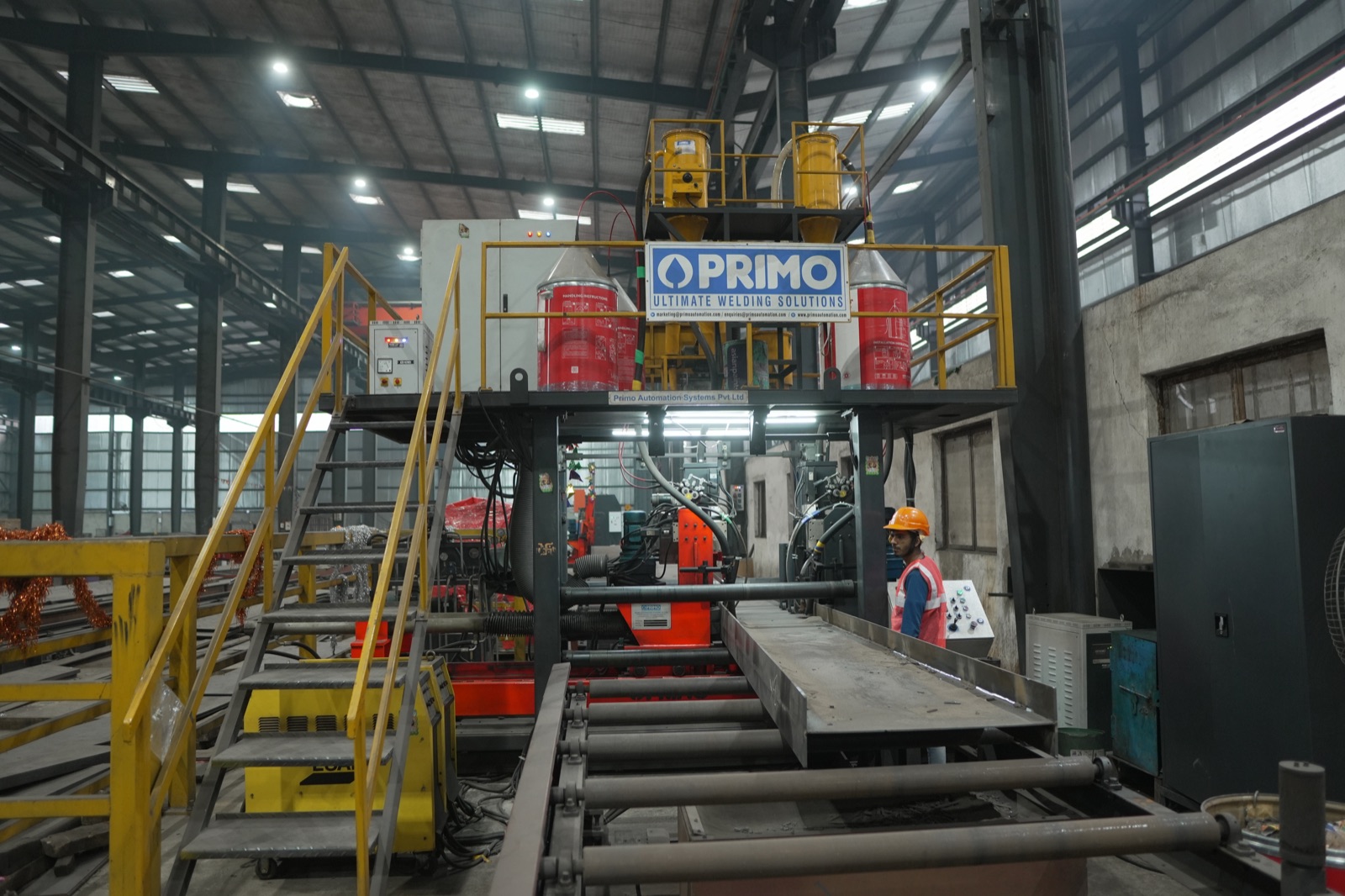 Automated beam welding system at the Yash Engicon factory